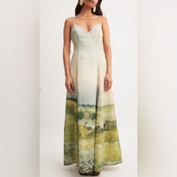 NA-KD Printed Maxi Slip Dress - Picture 4 of 5